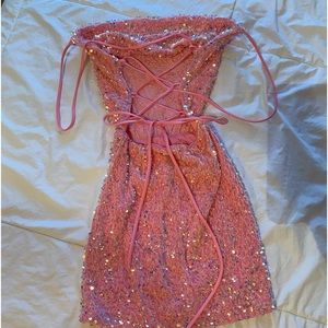 Homecoming dress, pink sparkles. Size 0